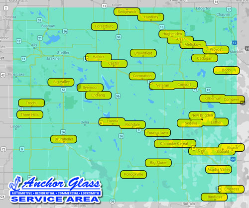 Image: Anchor Glass, Approximate Service Area